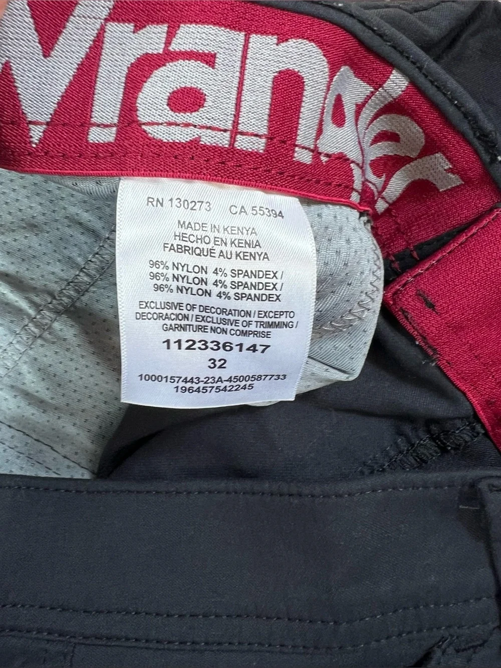 Mens Wrangler Outdoor Nylon Black Shorts Zip Pockets Size 32